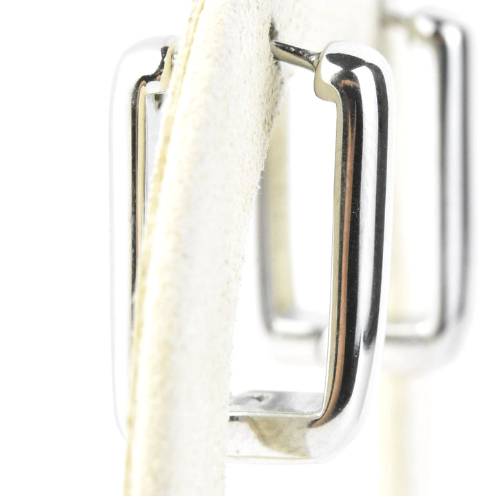 Chunky Rounded Rectangle Huggie Hoops - Goldmakers Fine Jewelry