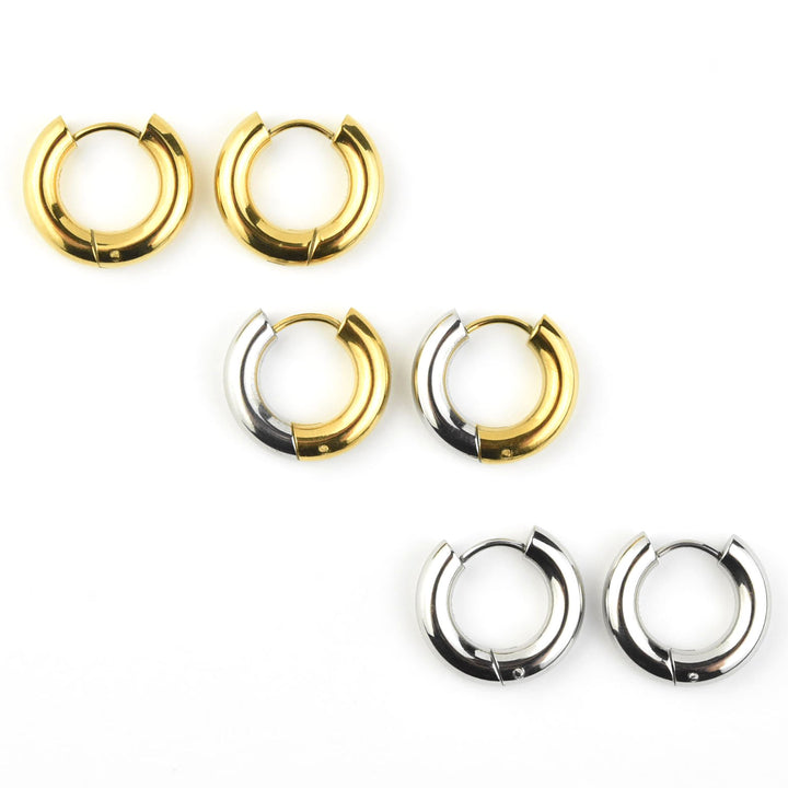 Chunky Rounded Huggie Hoops