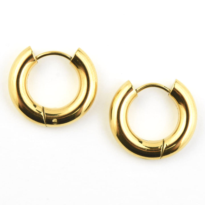 Chunky Rounded Huggie Hoops