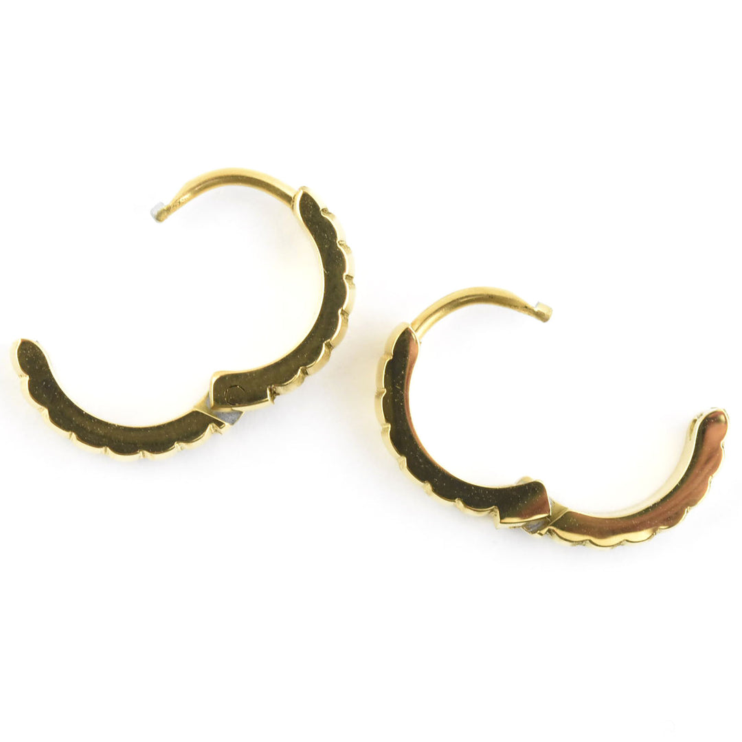 Chunky Scalloped Huggie Hoops - Goldmakers Fine Jewelry