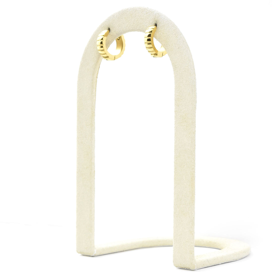 Chunky Scalloped Huggie Hoops - Goldmakers Fine Jewelry