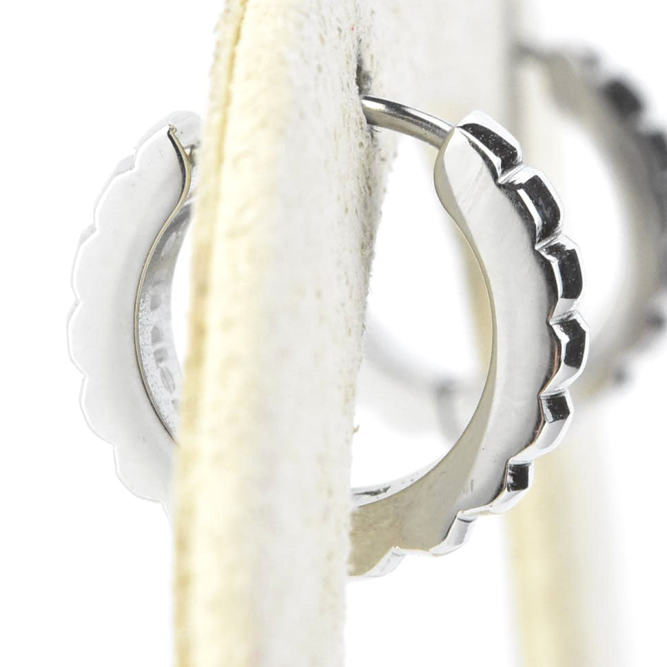 Chunky Scalloped Huggie Hoops - Goldmakers Fine Jewelry