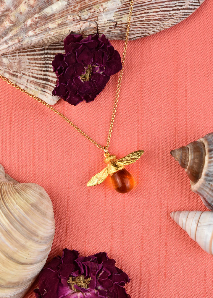 Citrine Bee Necklace - Goldmakers Fine Jewelry