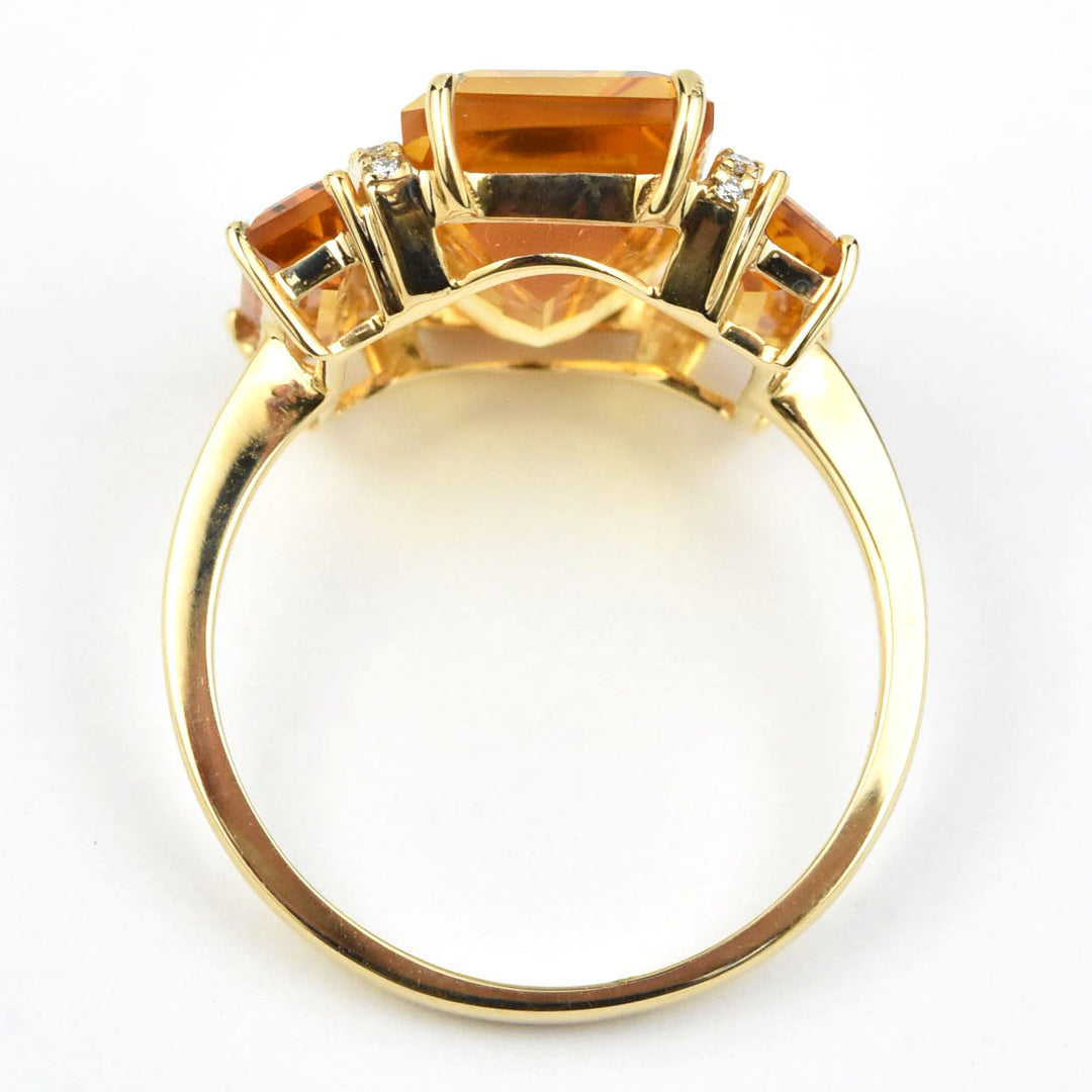 The Marigold: Citrine and Diamond Cocktail Ring - Goldmakers Fine Jewelry