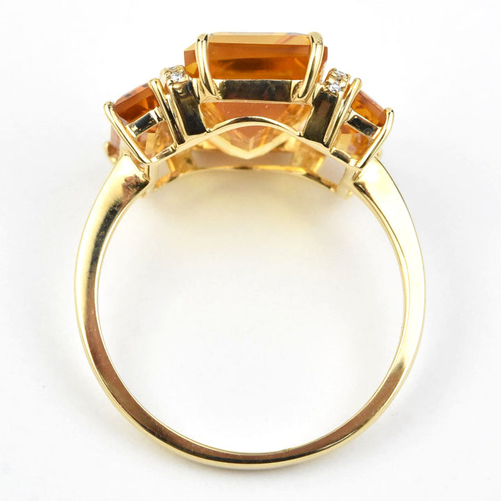 The Marigold: Citrine and Diamond Cocktail Ring - Goldmakers Fine Jewelry