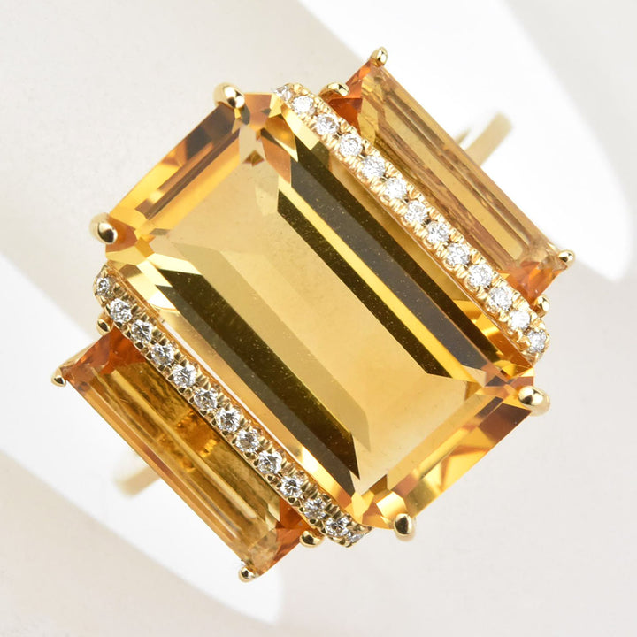 The Marigold: Citrine and Diamond Cocktail Ring - Goldmakers Fine Jewelry