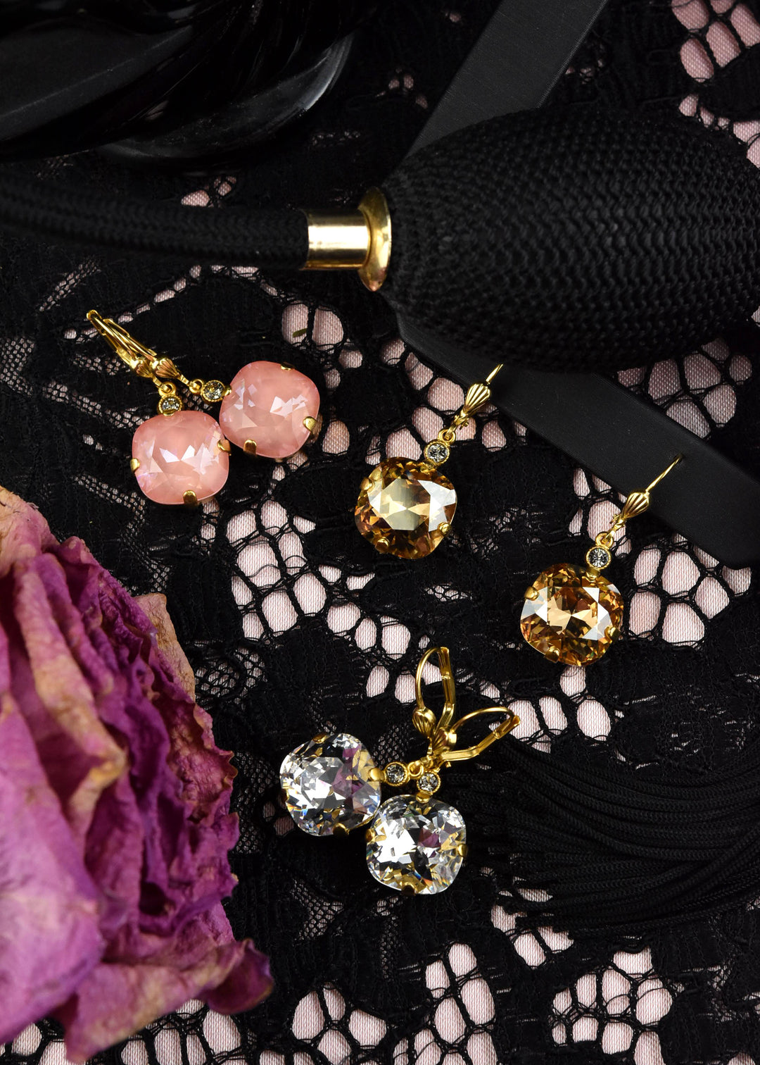 Classic Crystal Drops in Gold Plate - Goldmakers Fine Jewelry