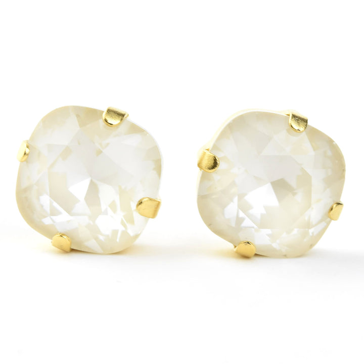 Classic Crystal Studs in Gold Plate - Goldmakers Fine Jewelry