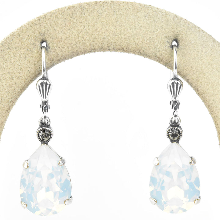 Classic Crystal Teardrop Earrings in Silver Plate - Goldmakers Fine Jewelry
