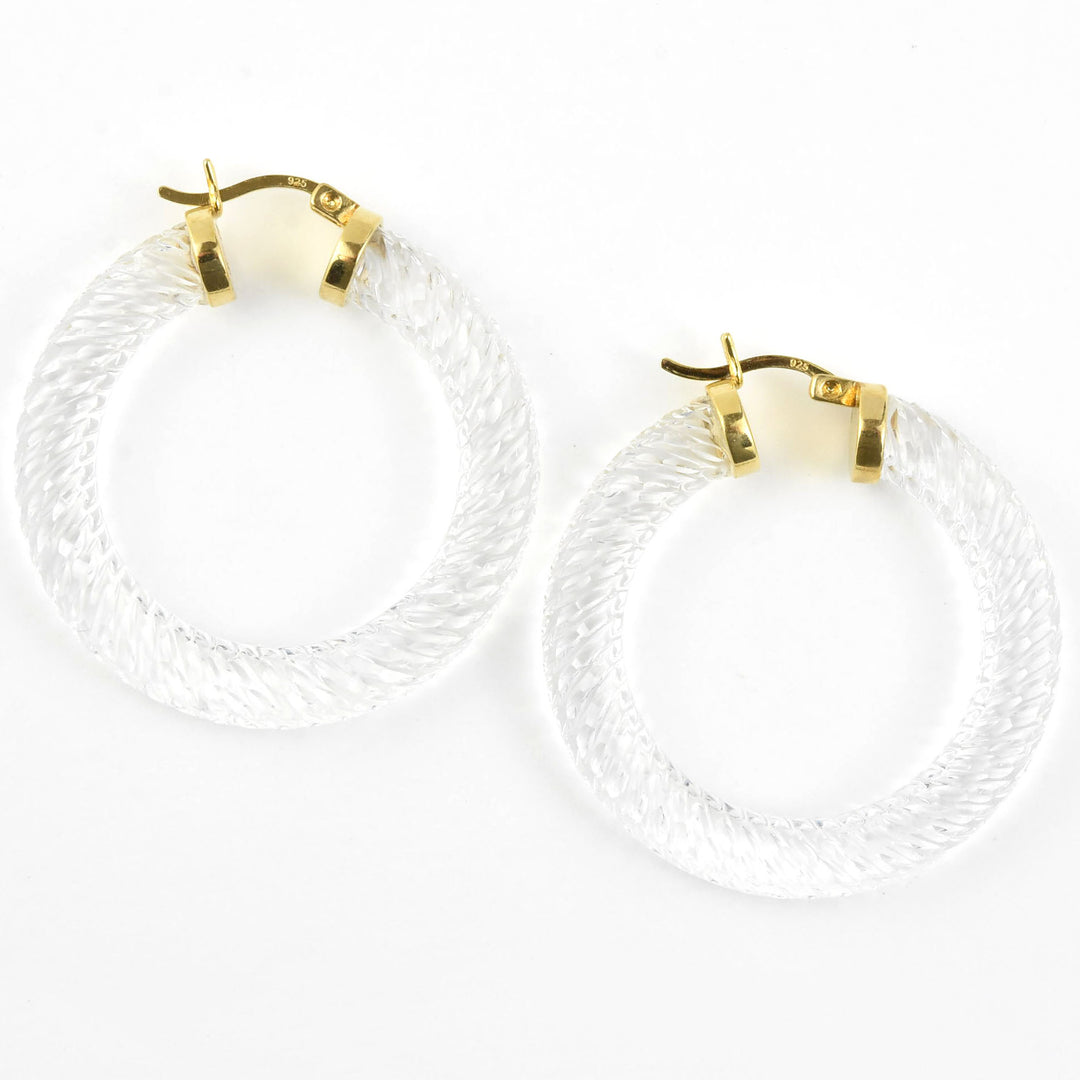 Clear Cable Lucite Hoops - Goldmakers Fine Jewelry