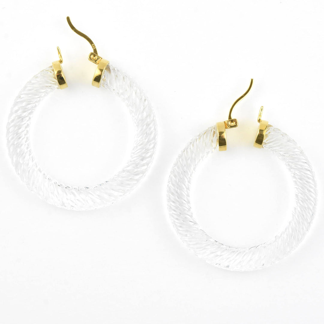 Clear Cable Lucite Hoops - Goldmakers Fine Jewelry
