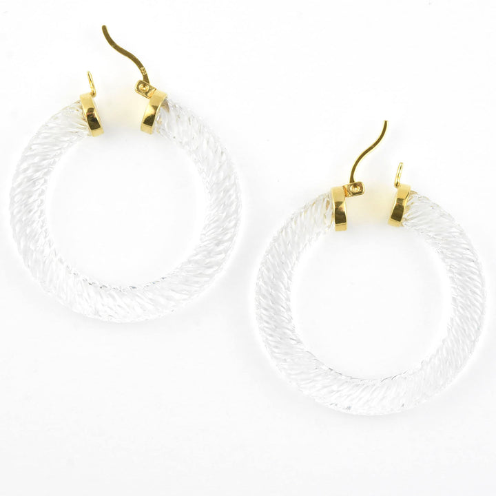 Clear Cable Lucite Hoops - Goldmakers Fine Jewelry