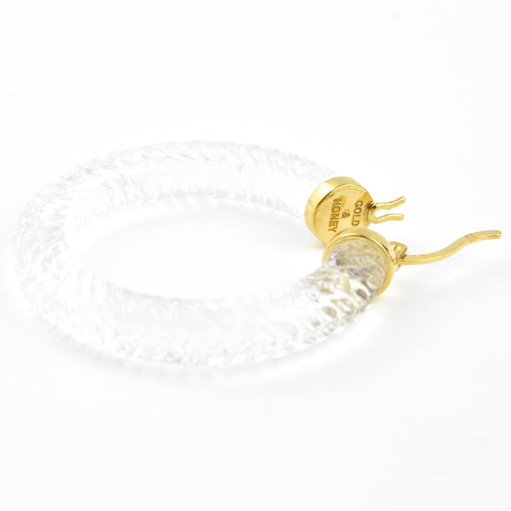 Clear Cable Lucite Hoops - Goldmakers Fine Jewelry