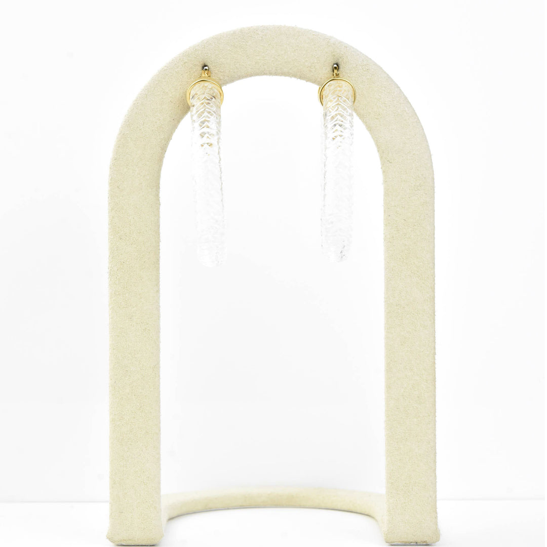 Clear Cable Lucite Hoops - Goldmakers Fine Jewelry