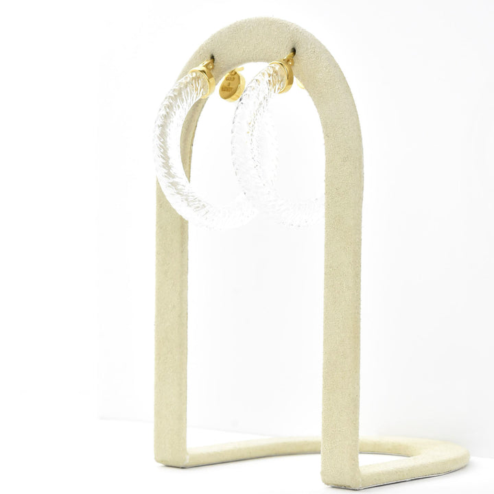 Clear Cable Lucite Hoops - Goldmakers Fine Jewelry