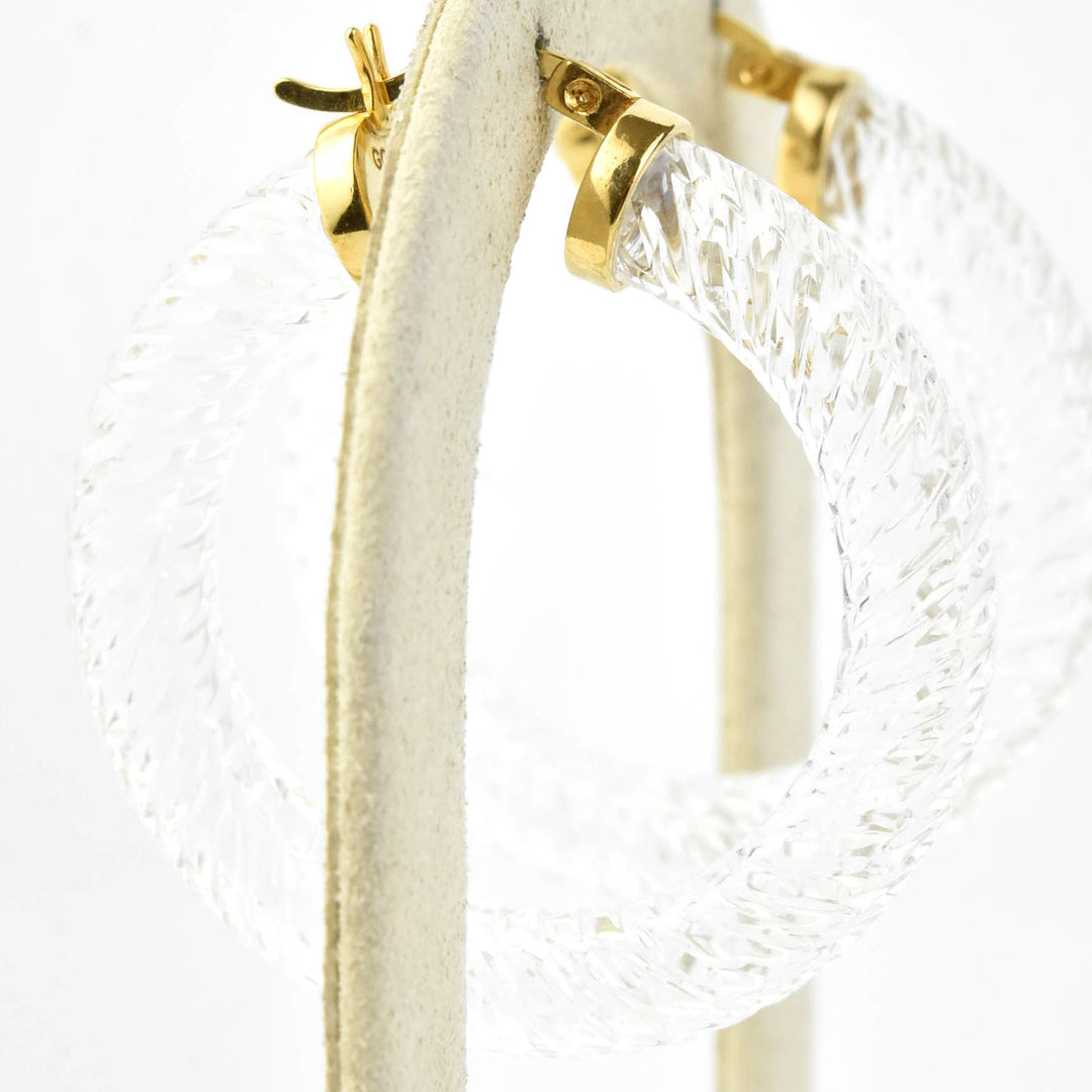 Clear Cable Lucite Hoops - Goldmakers Fine Jewelry