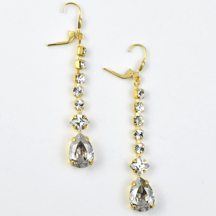 Deco Crystal Dangle Earrings - Goldmakers Fine Jewelry
