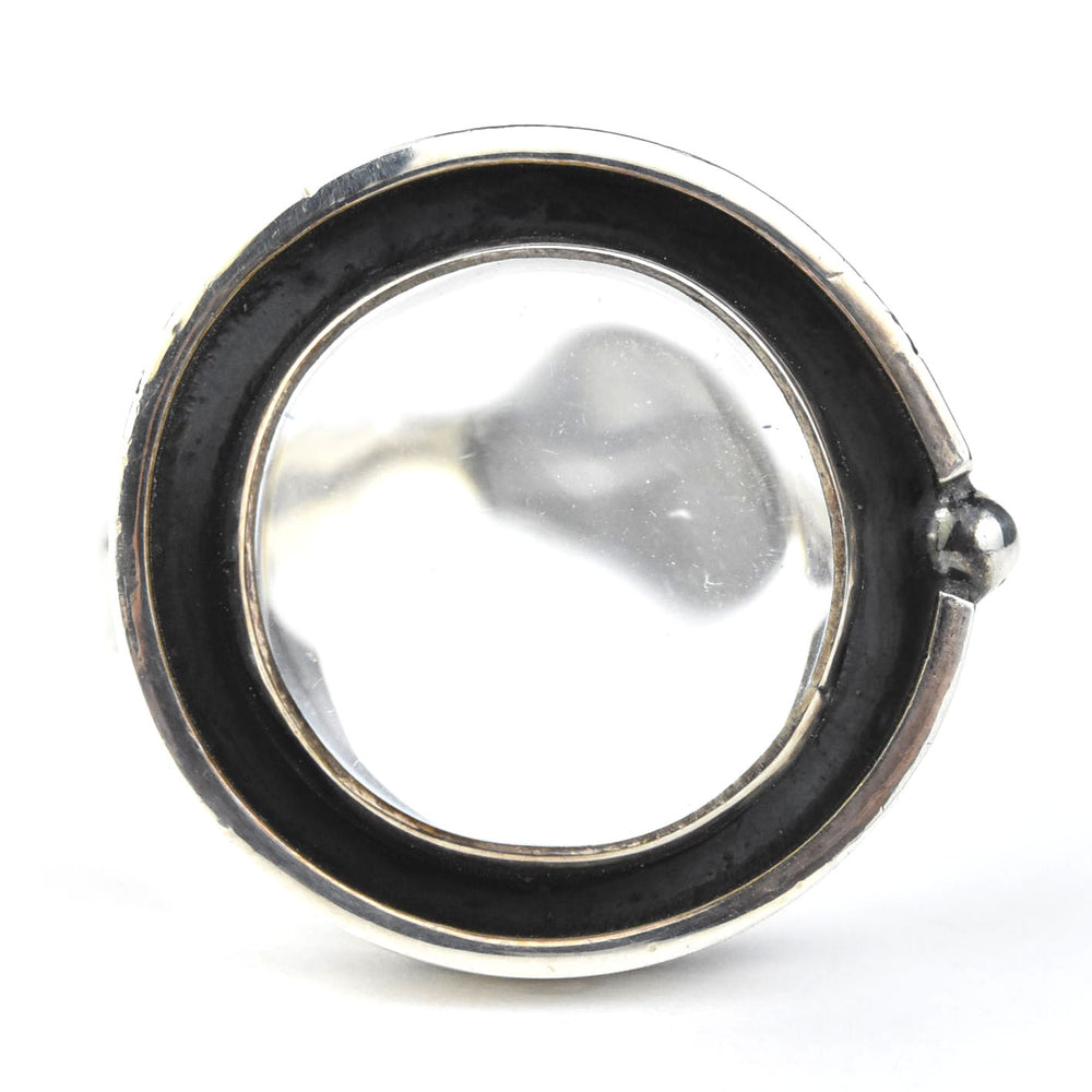 Round Clear Quartz Ring in Sterling Silver - Goldmakers Fine Jewelry