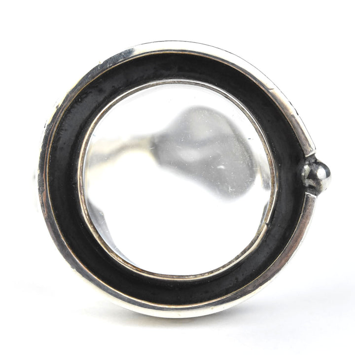 Round Clear Quartz Ring in Sterling Silver - Goldmakers Fine Jewelry