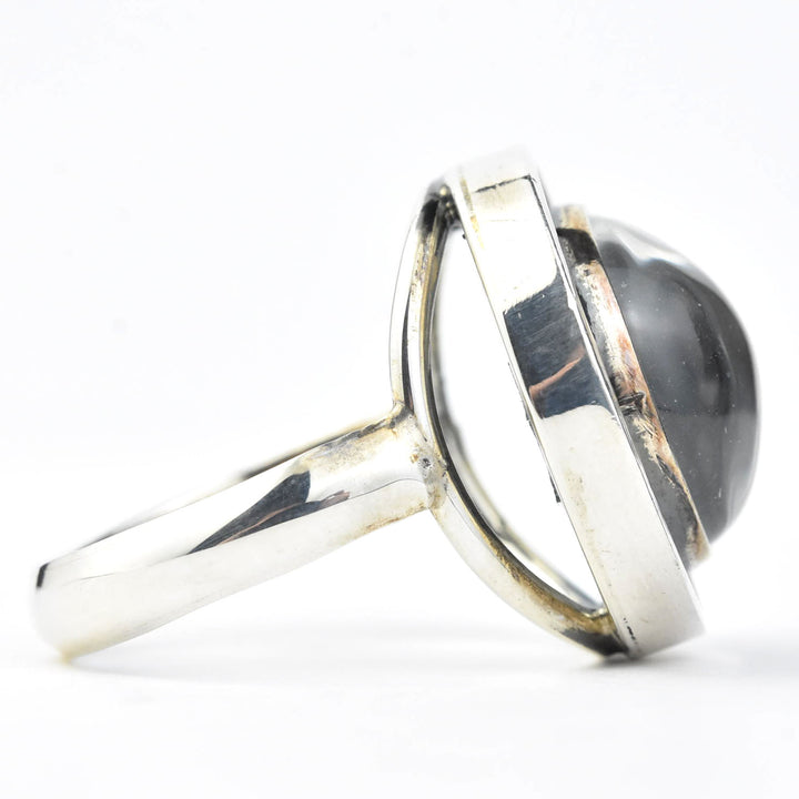 Round Clear Quartz Ring in Sterling Silver - Goldmakers Fine Jewelry
