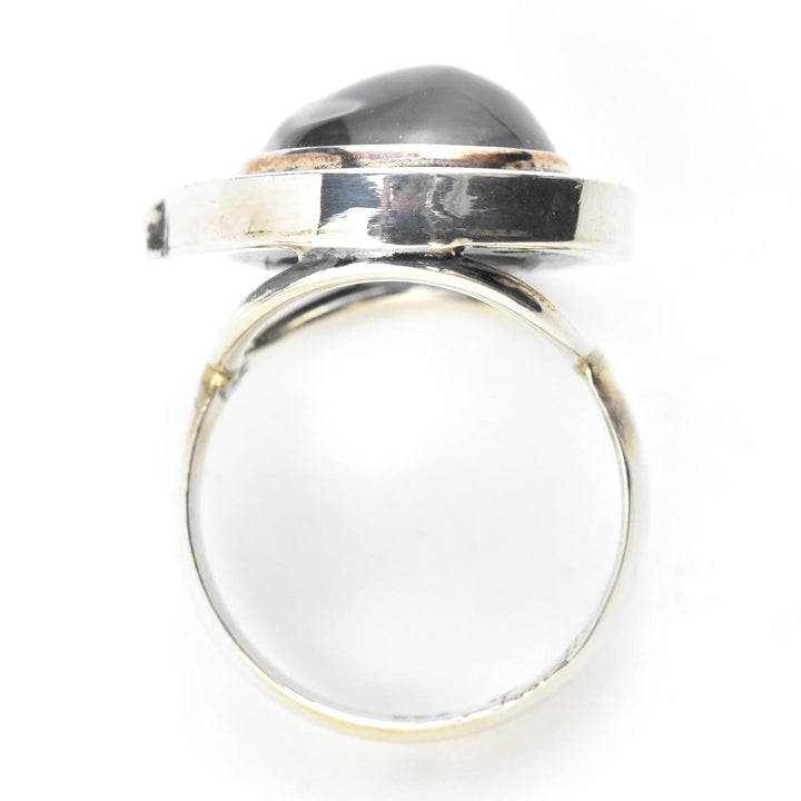 Round Clear Quartz Ring in Sterling Silver - Goldmakers Fine Jewelry