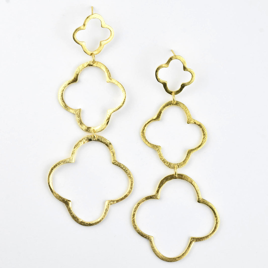Clover Earrings in Gold Tone