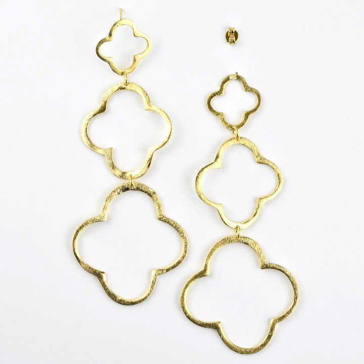 Clover Earrings in Gold Tone
