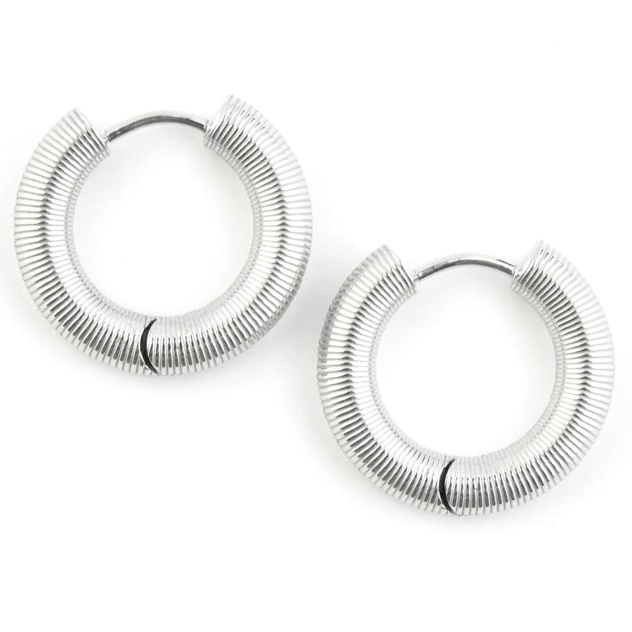 Coil Chunky Rounded Huggie Hoops - Goldmakers Fine Jewelry