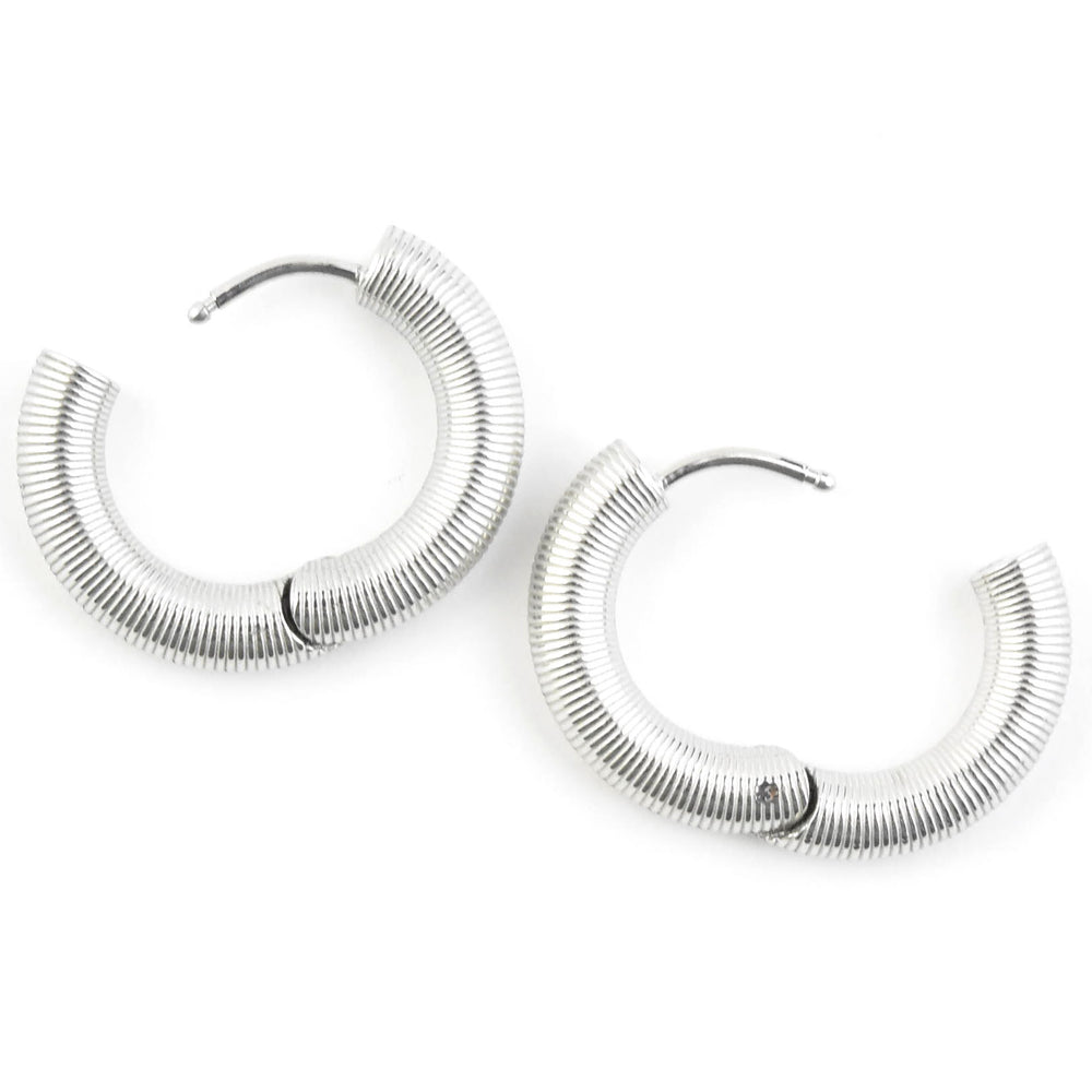 Coil Chunky Rounded Huggie Hoops - Goldmakers Fine Jewelry