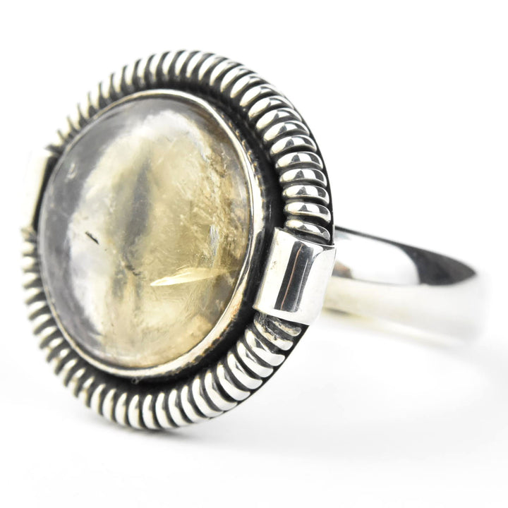 Round Smokey Quartz Ring in Sterling Silver - Goldmakers Fine Jewelry
