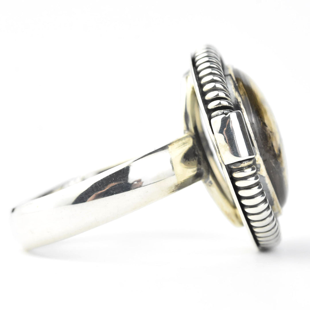 Round Smokey Quartz Ring in Sterling Silver - Goldmakers Fine Jewelry