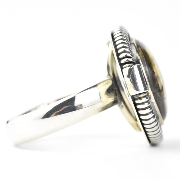 Round Smokey Quartz Ring in Sterling Silver - Goldmakers Fine Jewelry