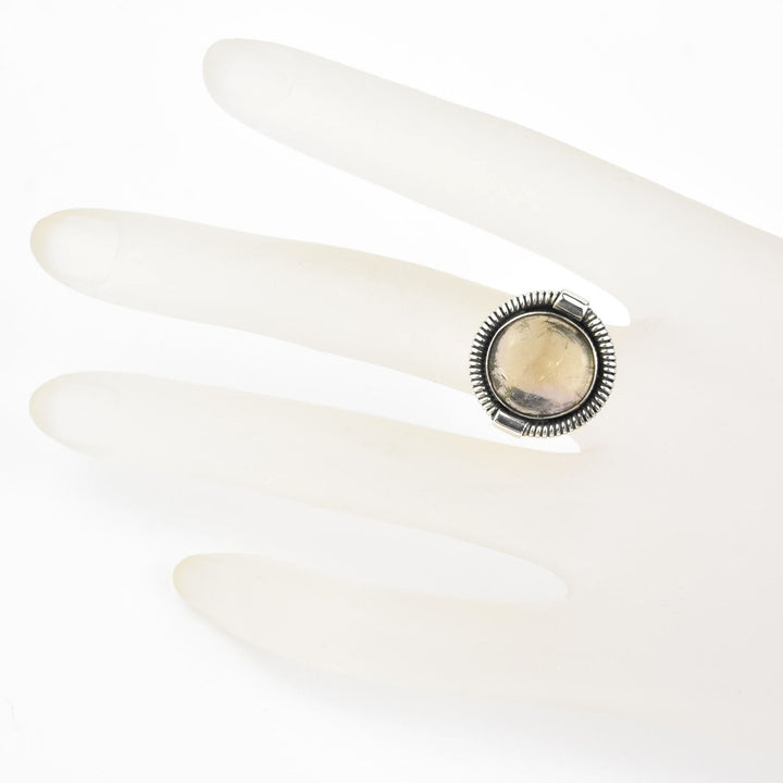 Round Smokey Quartz Ring in Sterling Silver - Goldmakers Fine Jewelry
