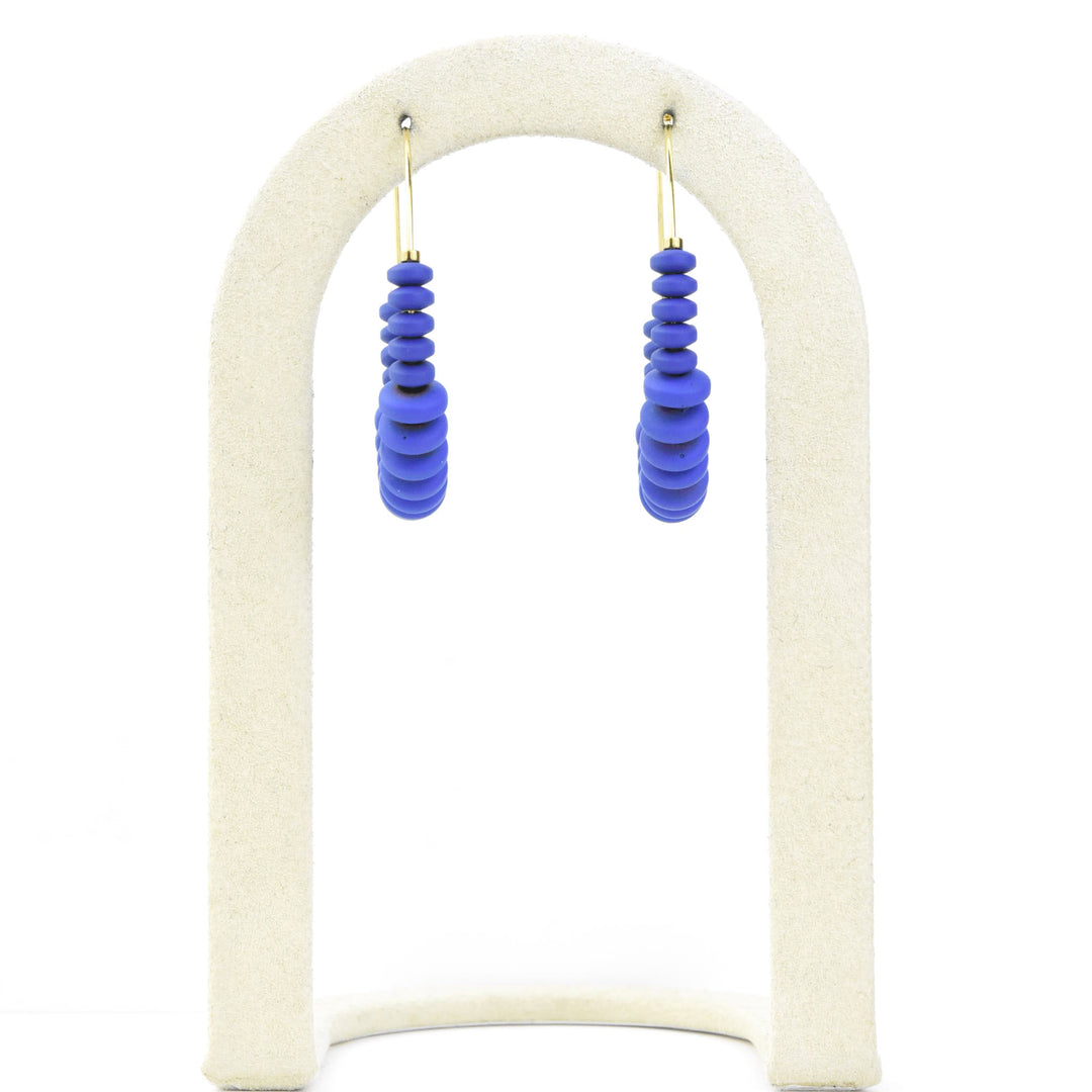 Cobalt Beaded Hoops - Goldmakers Fine Jewelry