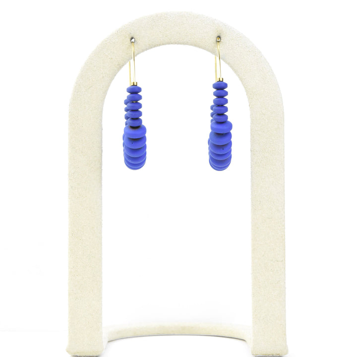Cobalt Beaded Hoops - Goldmakers Fine Jewelry