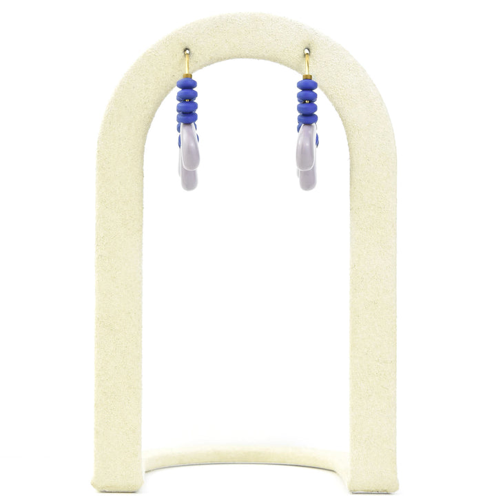Cobalt and Lavender Mini Hoops - Goldmakers Fine Jewelry