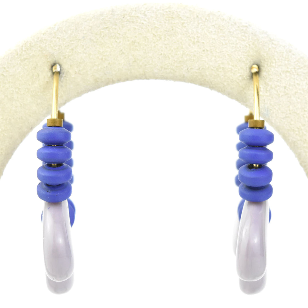 Cobalt and Lavender Mini Hoops - Goldmakers Fine Jewelry