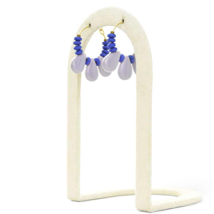 Cobalt and Lavender Mini Hoops - Goldmakers Fine Jewelry