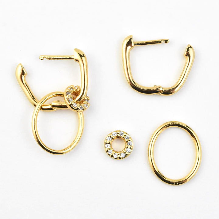 Mini Colette Pave Huggie Hoops - Goldmakers Fine Jewelry