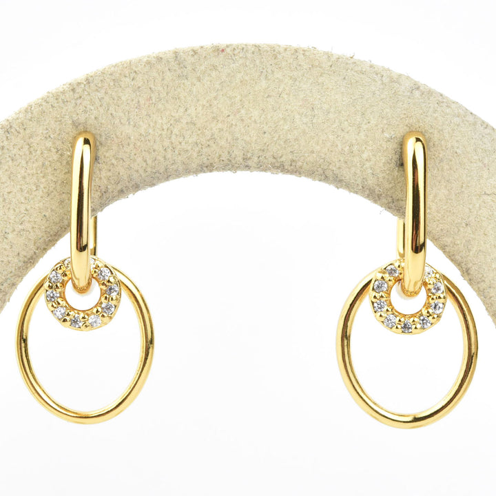 Mini Colette Pave Huggie Hoops - Goldmakers Fine Jewelry