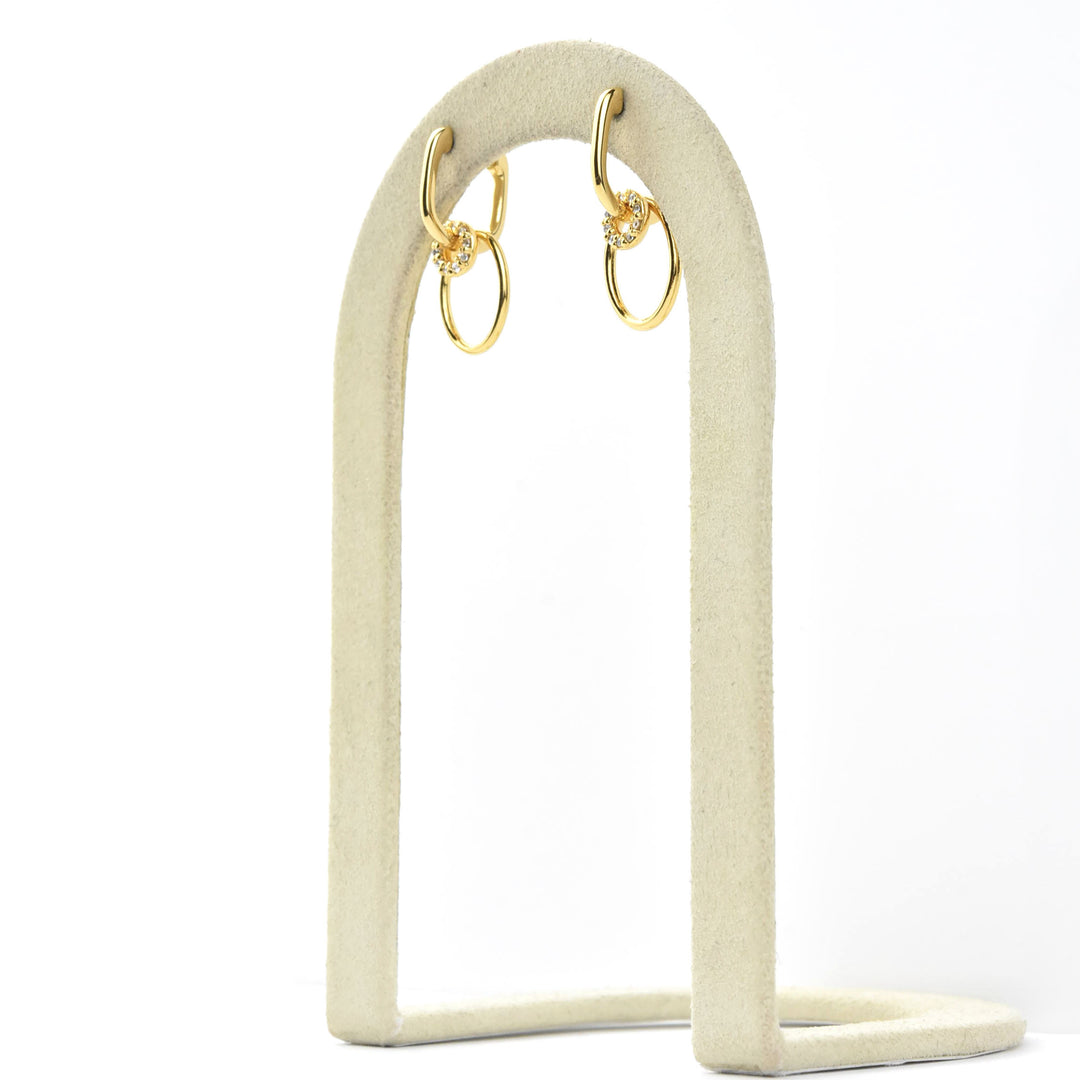 Mini Colette Pave Huggie Hoops - Goldmakers Fine Jewelry