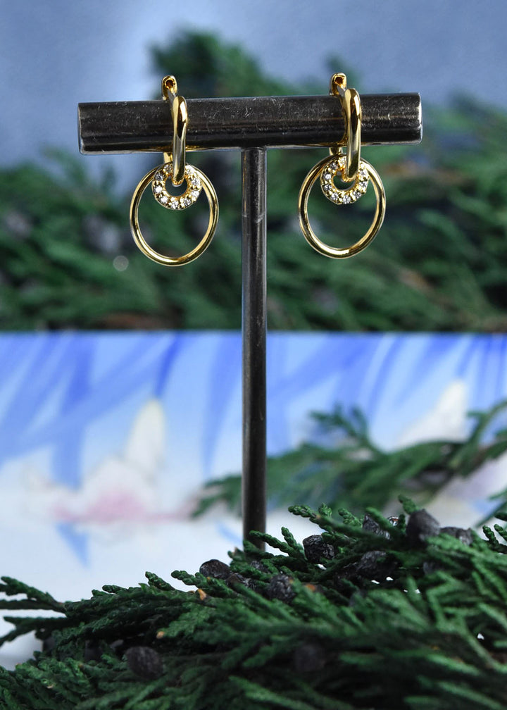 Mini Colette Pave Huggie Hoops - Goldmakers Fine Jewelry