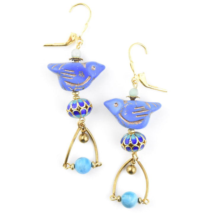 Cornflower Blue Bird Earrings