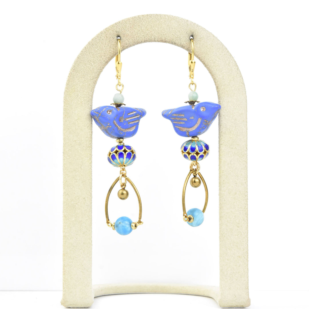 Cornflower Blue Bird Earrings