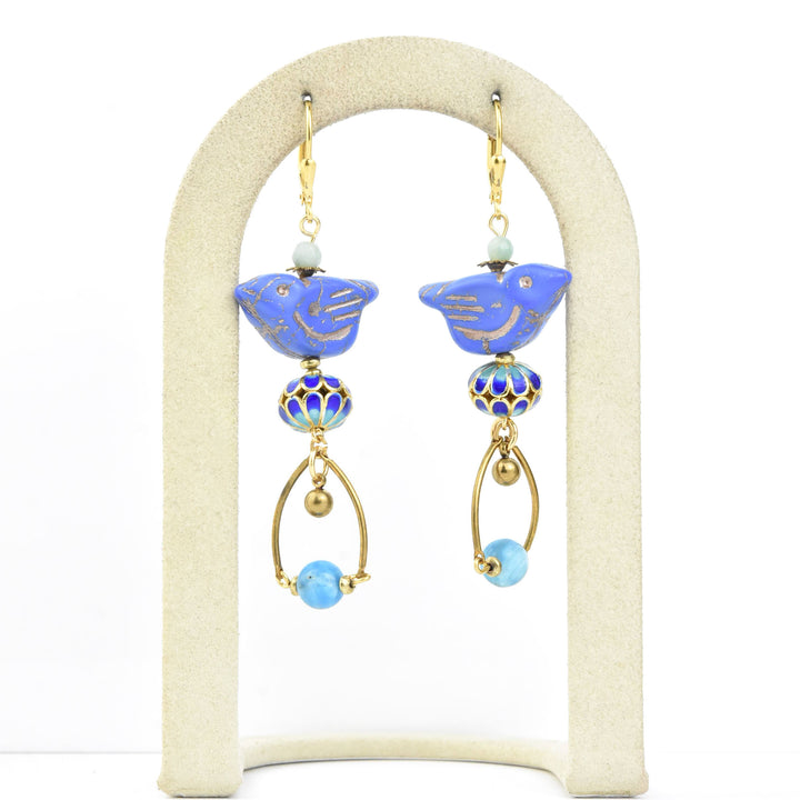 Cornflower Blue Bird Earrings