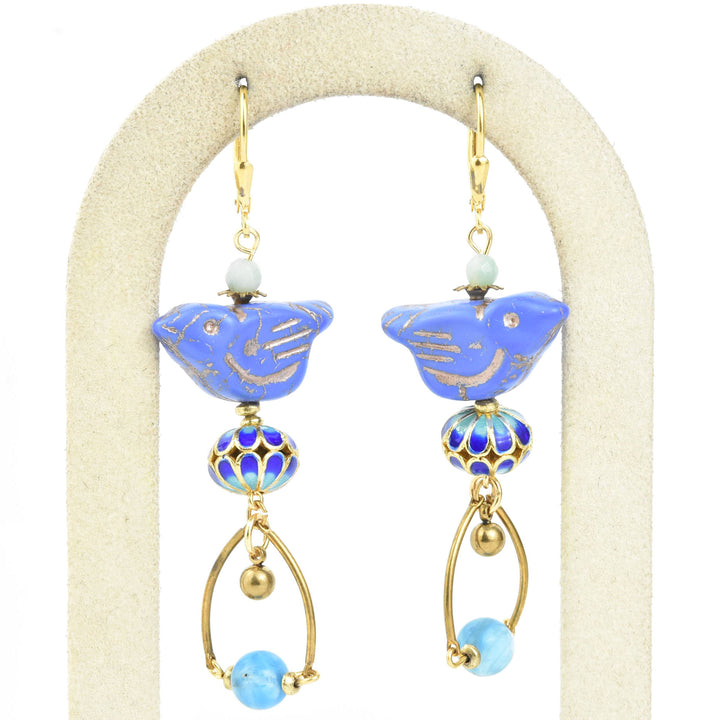 Cornflower Blue Bird Earrings