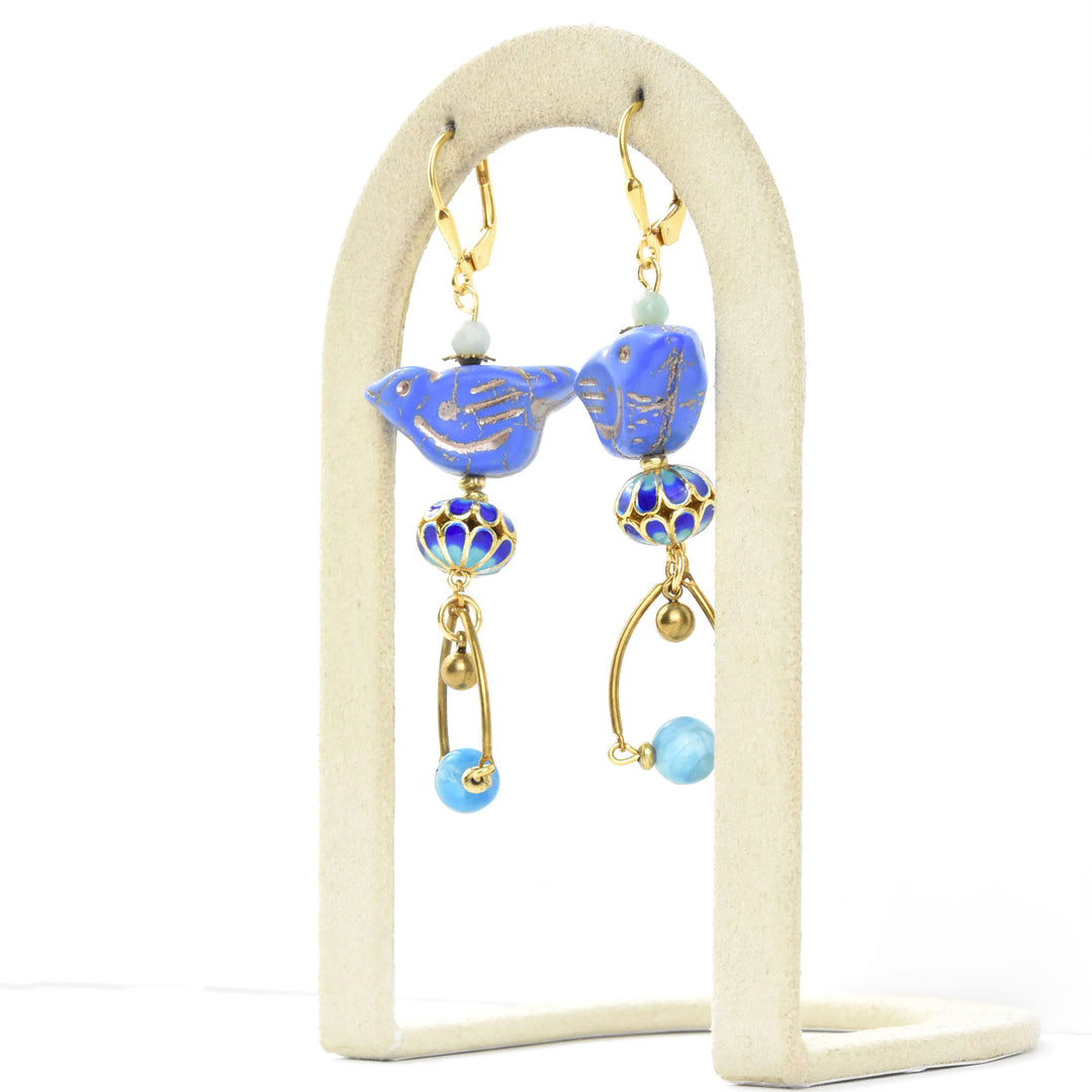 Cornflower Blue Bird Earrings