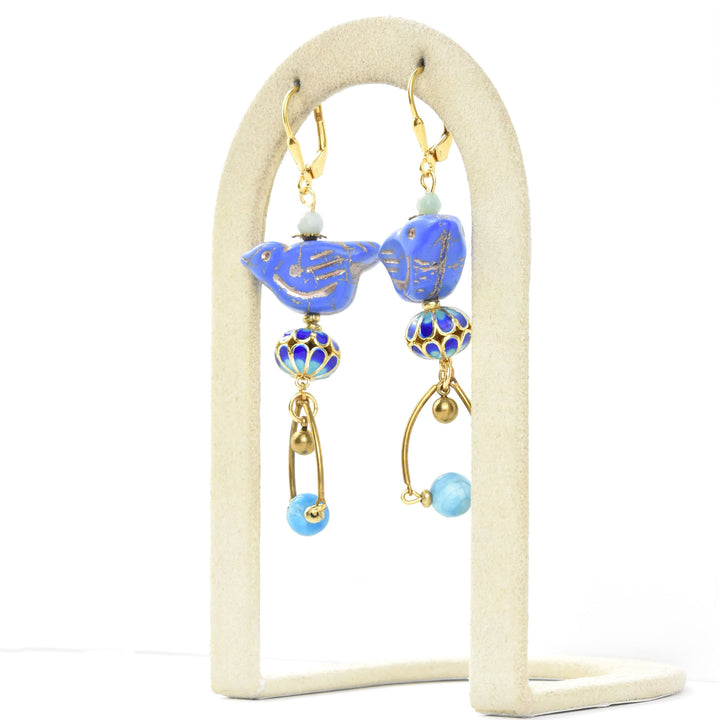 Cornflower Blue Bird Earrings