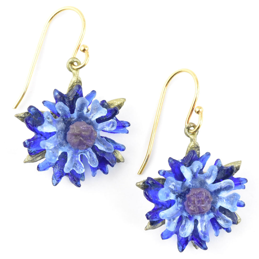 Cornflower Dangle Earrings - Goldmakers Fine Jewelry