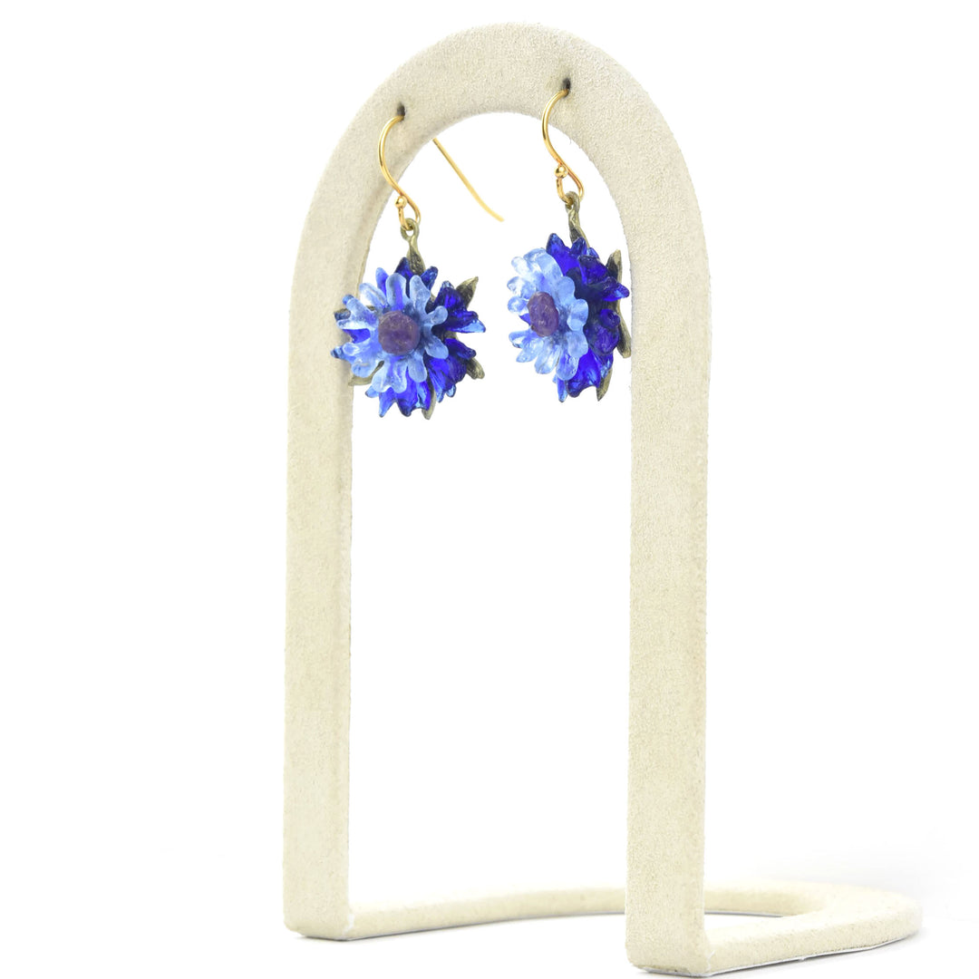 Cornflower Dangle Earrings - Goldmakers Fine Jewelry